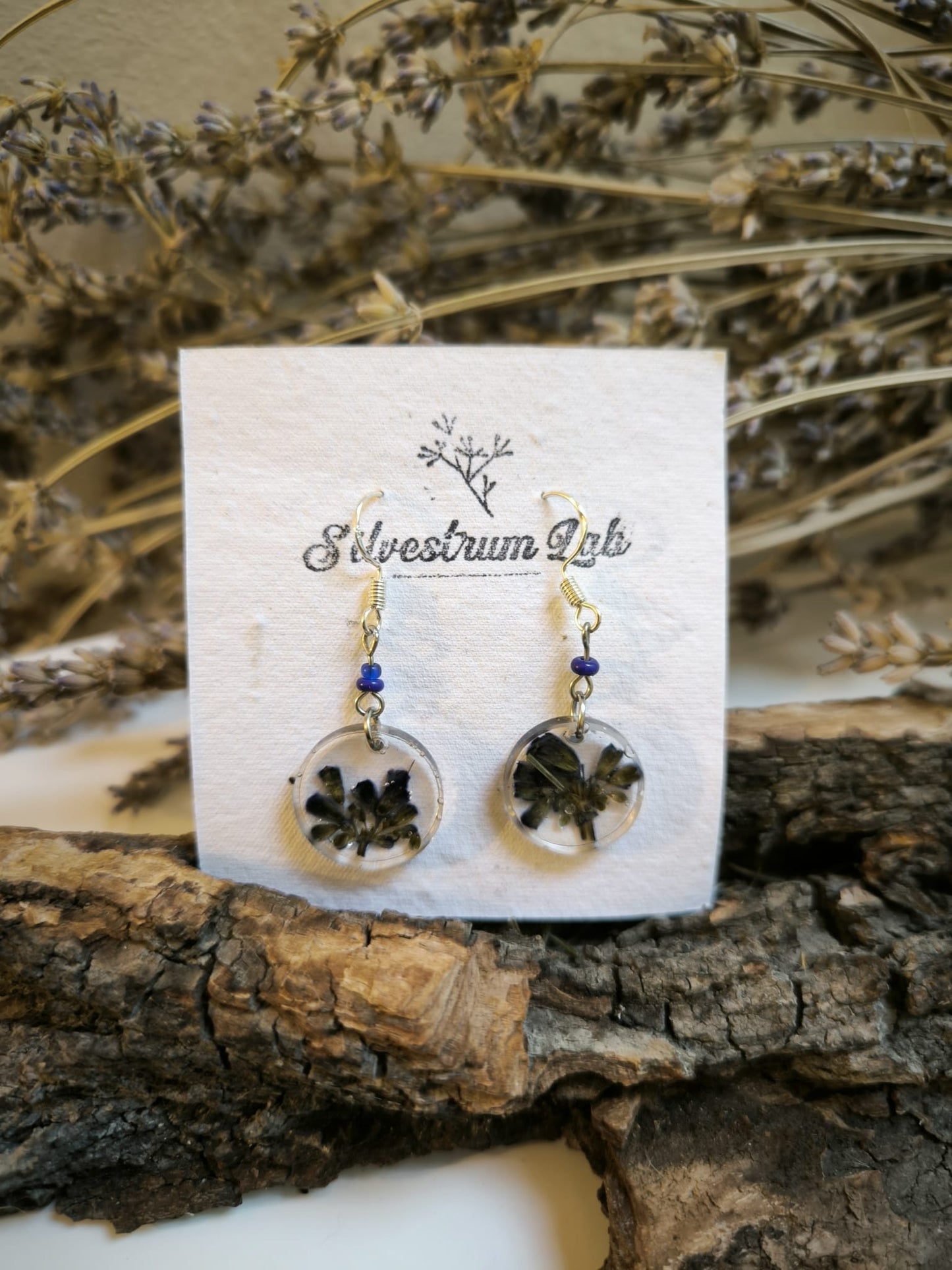 Orecchini Botanici Tondi Lavanda